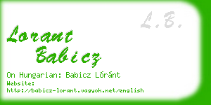 lorant babicz business card